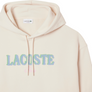 LACOSTE LOOSE FIT PARIS HOODIE FLEECE -Men’s-BEIGE /WHITE