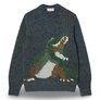 LACOSTE CLASSIC FIT KNIT INTARSIA CROCODILE SWEATER -Men’s-BLUE-8IX