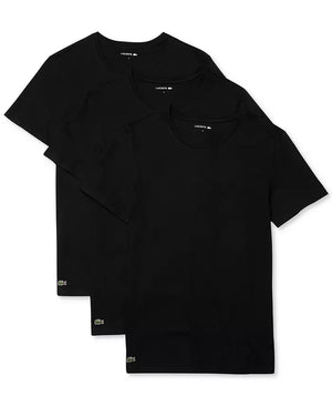 LACOSTE CREW NECK SLIM FIT T-Shirt 3 PACK Men’s - BLACK