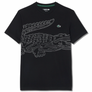 LACOSTE BIG CROCODILE PRINTED CREW NECK T-SHIRT Men’s -BLACK