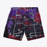 MITCHELL & NESS - NBA AH SWINGMAN GRAPHICS -SHORTS 5.0 - RAPTORS -1998 - MENS -PURPLE RED/ BLACK