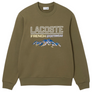 LACOSTE LOOSE-FIT OVERSIZED LOGO FLEECE SWEATSHIRT -Men’s-KHAKI GREEN-E9F