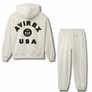 AVIREX MEN’S BADGE LOGO SWEATSUIT-HEATHER GREY