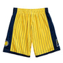 MITCHELL & NESS - NBA SWINGMAN -SHORTS - PACERS - 99 - MENS -YELLOW NAVY BLUE