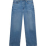 L/AB C/O OFF WHITE STRAIGHT FIT PIPED DENIM JEAN - MEN’S/STEEL INDIGO