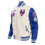 Pro Standard LUXURY ATHLETIC COLLECTION MASH UP JACKET NEW YORK METS Men’s-CREAM ROYAL BLUE ORANGE