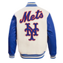 Pro Standard LUXURY ATHLETIC COLLECTION MASH UP JACKET NEW YORK METS Men’s-CREAM ROYAL BLUE ORANGE