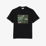 LACOSTE PRINTED COTTON CREW NECK T-SHIRT Men’s -BLACK