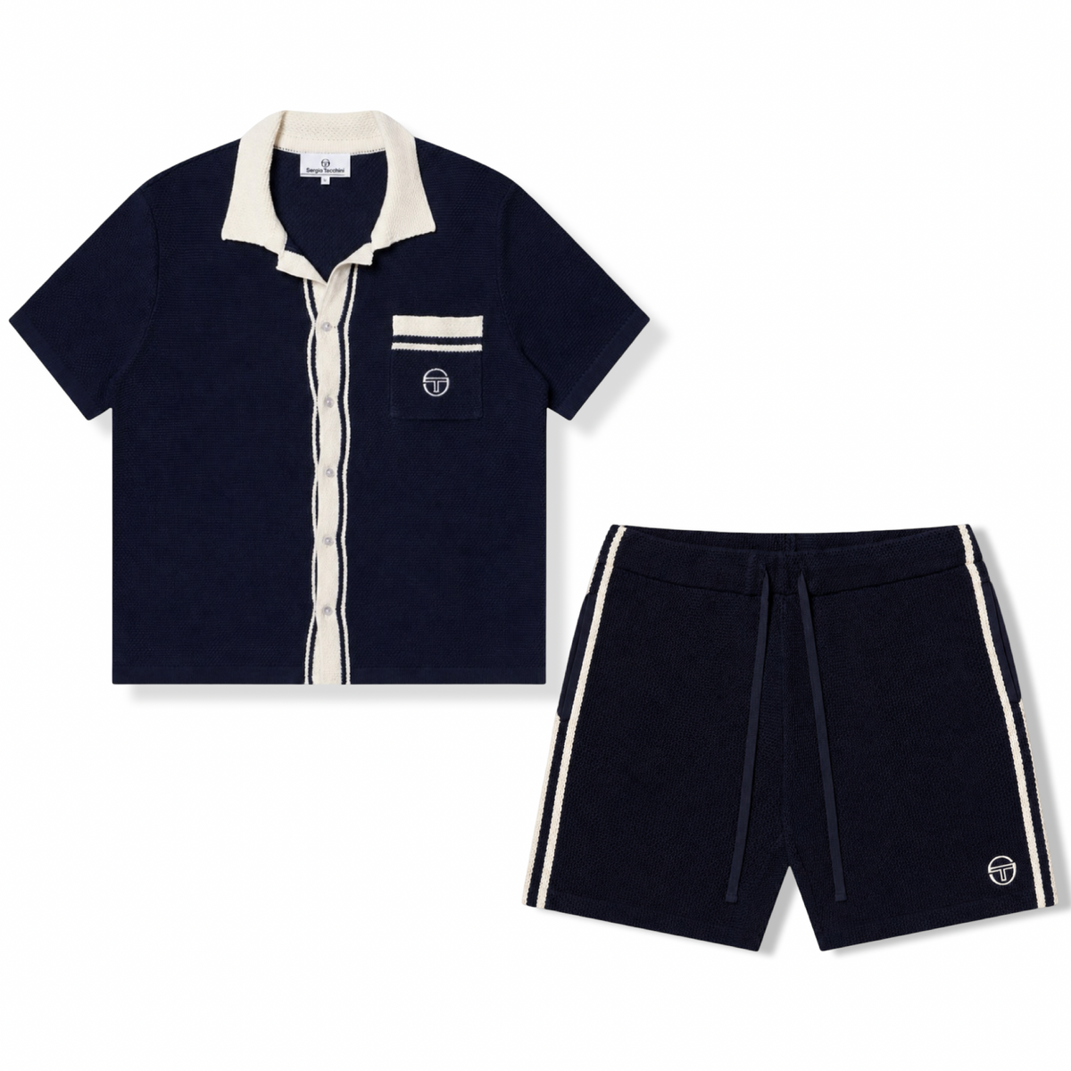 SERGIO TACCHINI FRATELLI CROHET CABANA POLO SHORT SET- Men's
