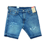 Levis Strauss & Co 412 SLIM RIPPED JEANS SHORTS Men’s -Blue wash
