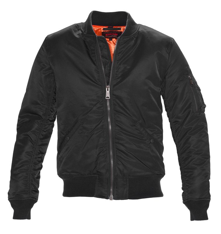 Schott N.Y.C NYLON FLIGHT JACKET SATIN MA -1 MENS-BLACK