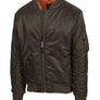 Schott N.Y.C NYLON FLIGHT JACKET SATIN MA -1 MENS- BROWN