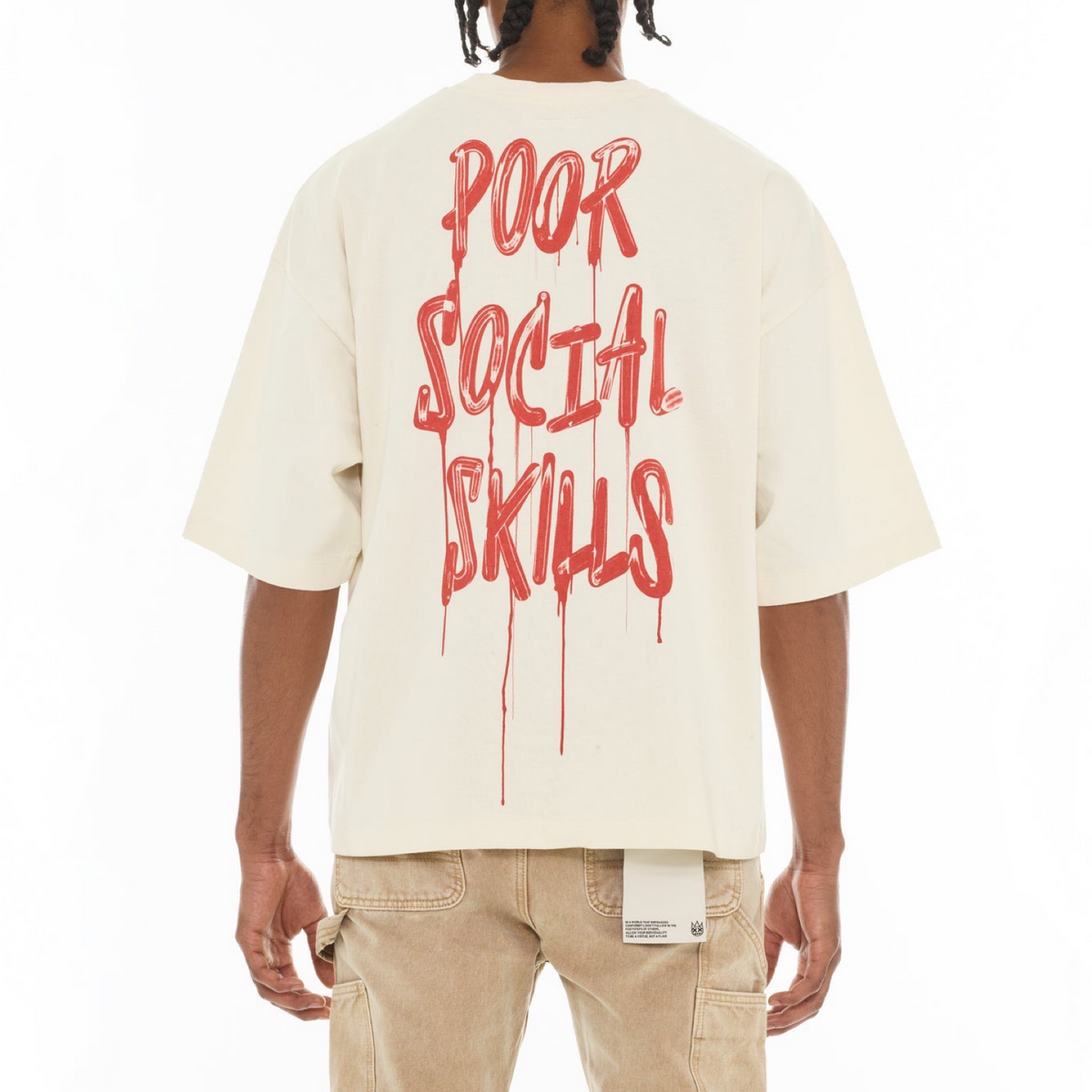 Cult of Individuality OVERSIZED SHORT SLEEVE CREW NECK TEE POOR SOCIAL
