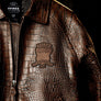 AVIREX LIMITED EDITION CROC ICON LEATHER JACKET Men’s ESPRESSO BROWN
