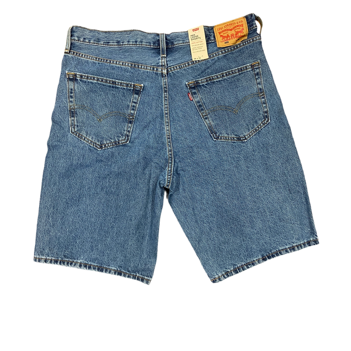 Levis Strauss & Co 469 LOOSE JEANS SHORTS Men's - Hard blue