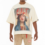 Cult of Individuality OVERSIZED SHORT SLEEVE CREW NECK TEE POOR SOCIAL SKILLS BMen’s -WINTER WHITE