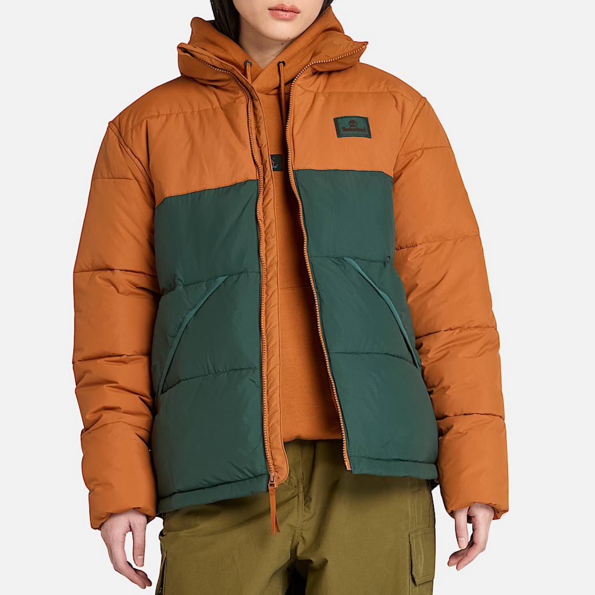 TIMBERLAND INSULATED PUFFER JACKET Men's -LEATHER BROWN /DARK