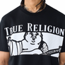 TRUE RELIGION SHORT SLEEVE CHECKERED BUDDHA OVERSIZED TEE-JET BLACK