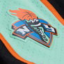 MITCHELL & NESS - WNBA ROAD SWINGMAN -SHORTS NEW YORK LIBERTY - 1999 / MENS -BLACK /GREE /ORANGE