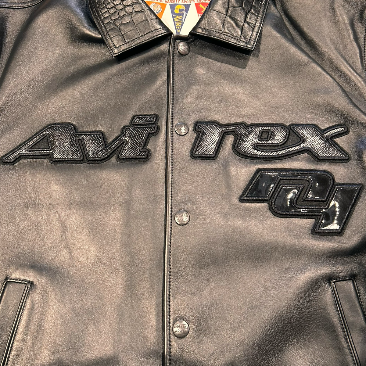 AVIREX ALL STAR HOCKEY LEATHER JACKET Men's -JET BLACK – Moesports