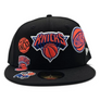 NEW ERA 5950 CUSTOM FITTED-MULTI-LOGO NEW YORK KNICKS / BLACK ORANGE