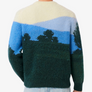 LACOSTE CLASSIC FIT LANDSCAPE ALPACA WOOL SWEATER -Men’s-GREEN/ BLUE