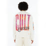 Cult of Individuality NOVELTY CREW NECK FLEECE SWEATER SWEATSHIRT Men’s -WINTER WHITE