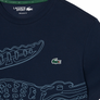 LACOSTE BIG CROCODILE PRINTED CREW NECK T-SHIRT Men’s -NAVY BLUE