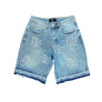 MIXED EMOTION Blue "ME" Rhinestone Denim Shorts