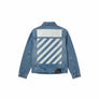 L/AB C/O OFF WHITE ZIP TRUCKER DENIM JACKET MEN’S /STEEL INDIGO