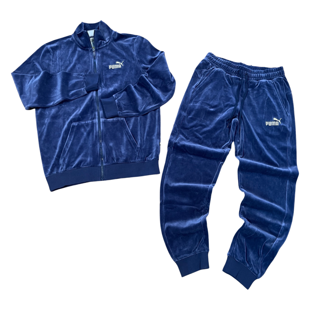 Puma ESS MINIMAL GOLD TrackSUIT velour Men s PUMA NAVY