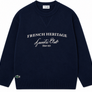 LACOSTE WOOL BLEND CREW NECK TENNIS HERITAGE SWEATER -Men’s-NAVY BLUE