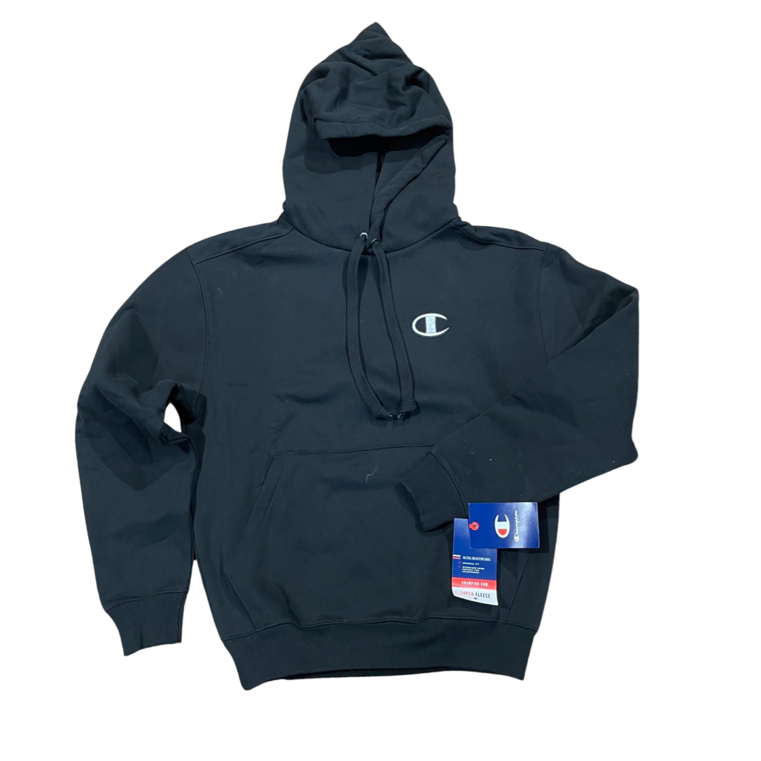Champion fleece logo hoodie sales
