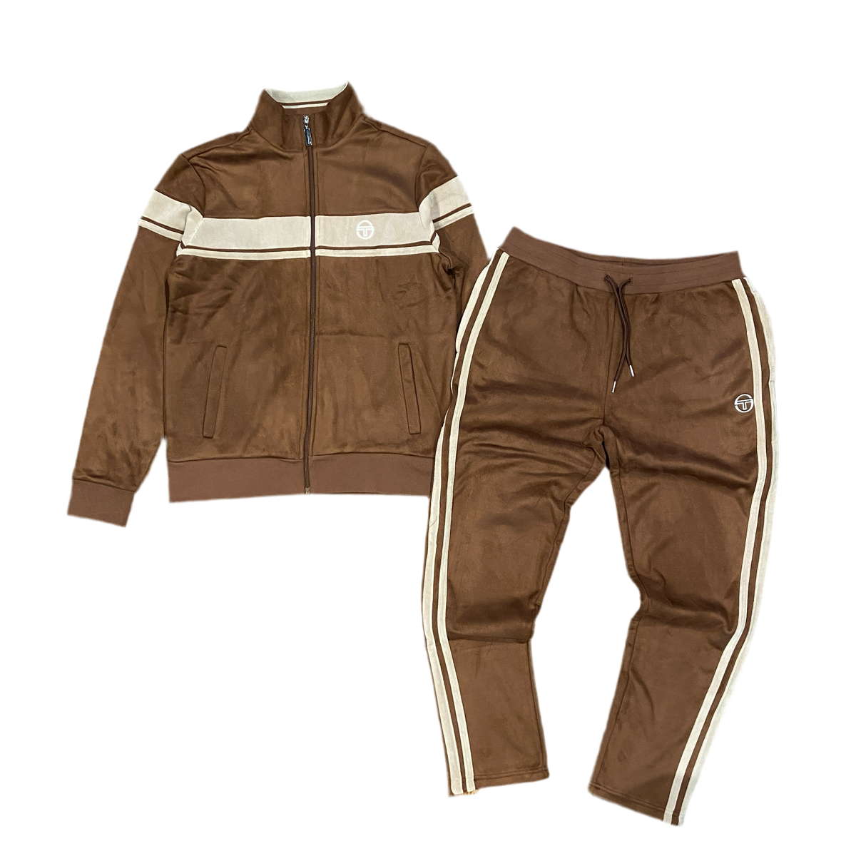 SERGIO TACCHINI DAMARINDO SUEDE TRACKSUIT - MEN'S -CAPPUCCINO