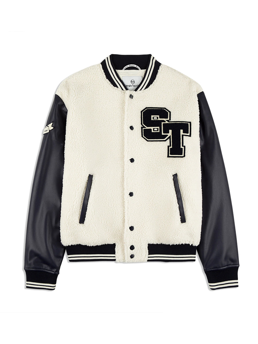 SERGIO TACCHINI TOPPA VARSITY BOMBER JACKET - MEN'S-GARDENIA