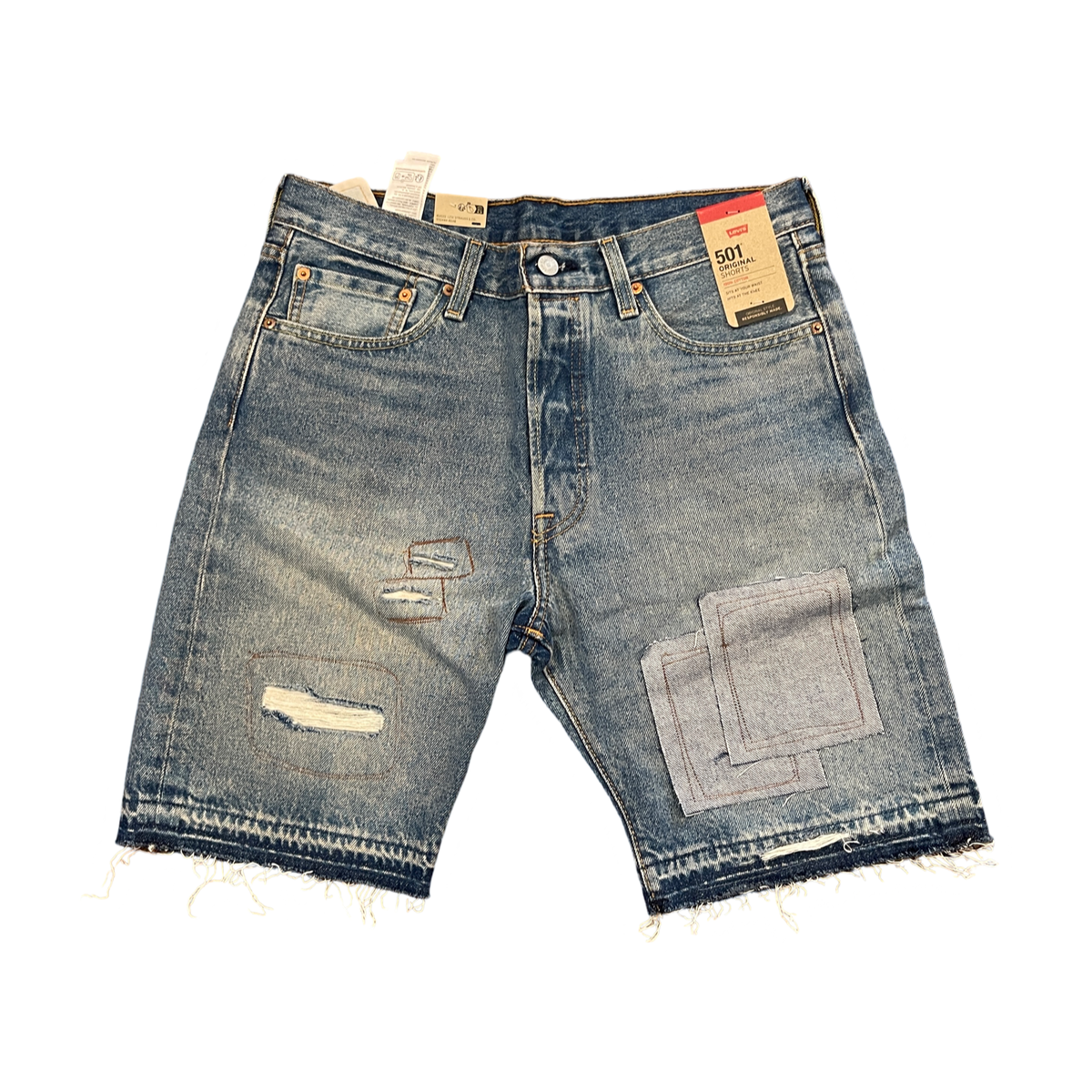 Jean shorts with patches online