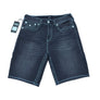 TRUE RELIGION BOBBY FLAP BIG T SHORT-DEEP SILENCE BLACK