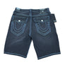 TRUE RELIGION BOBBY FLAP BIG T SHORT-DEEP SILENCE BLACK