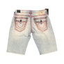 TRUE RELIGION BOBBY FLAP BIG T SHORT-COASTLINE ASH LIGHT WASH