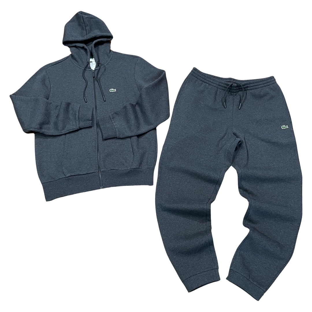 LACOSTE FUll ZIP HOODED CLASSIC SWEATSUIT Men s Dark grey Moesports