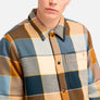 TIMBERLAND SHERPA LINED PLAID FLEECE OVERSHIRT Men’s - DARK WHEAT
