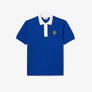 LACOSTE - PARIS LOGO BADGE CONTRAST COLLAR POLO SHIRT Men’s -NAVY BLUE-HDE/WHITE