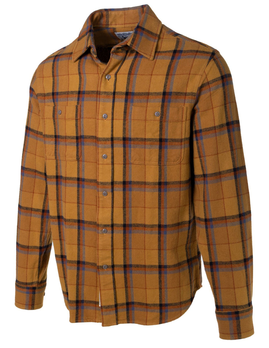 Schott Bros. PLAID FLANNEL SHIRT Men's -GOLD