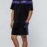 SERGIO TACCHINI VELOUR DAMARINDO POLO SHORTS SET - Men’s- BLACK/LIBERTY