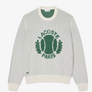 LACOSTE CLASSIC FIT HERITAGE MOTIF COTTON SWEATER -Men’s -WHITE GREEN -PT2