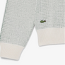 LACOSTE CLASSIC FIT HERITAGE MOTIF COTTON SWEATER -Men’s -WHITE GREEN -PT2