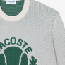 LACOSTE CLASSIC FIT HERITAGE MOTIF COTTON SWEATER -Men’s -WHITE GREEN -PT2