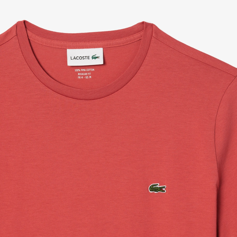 LACOSTE Regular fit CREW NECK T-SHIRT Men's -PINK-ZV9 – Moesports