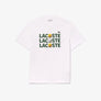 LACOSTE HEAVY COTTON TENNIS BALL PRINT T-SHIRT Men’s -WHITE-001
