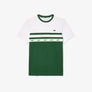 LACOSTE ULTRA-DRY LOGO STRIPE PIQUE TENNIS T-SHIRT Men’s -GREEN-WHITE -001